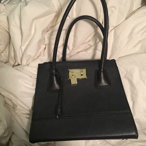 London Fog navy tote bag